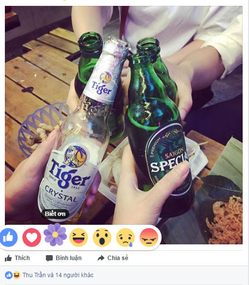 Facebook cập nhật thêm biểu cảm "biết ơn" - Biểu tượng bông hoa tím