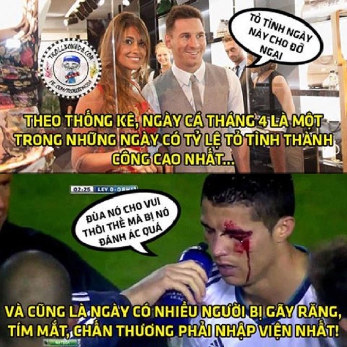 Thế nhưng, không phải ai cũng may mắn khi tỏ tình trong ngày này. (Ảnh: Troll bóng đá).