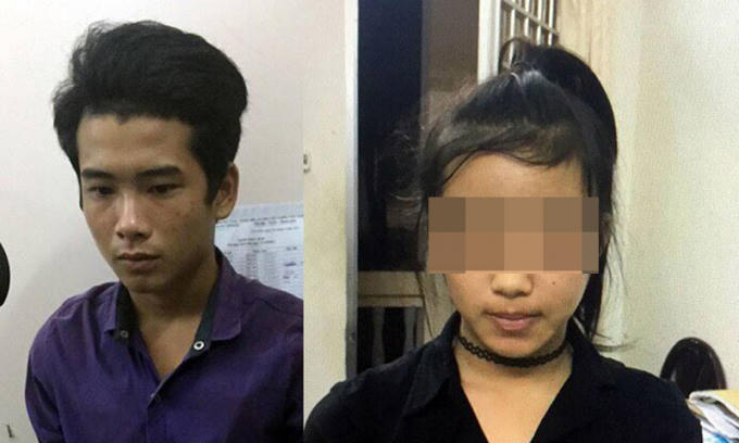 Tài và Nhi tại cơ quan công an. (Ảnh: báo Vietnamnet)