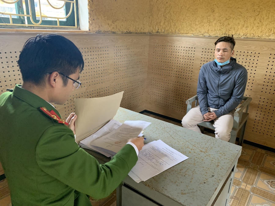 Đối tượng Lê Chí Hùng tại Trại tạm giam Công an tỉnh.