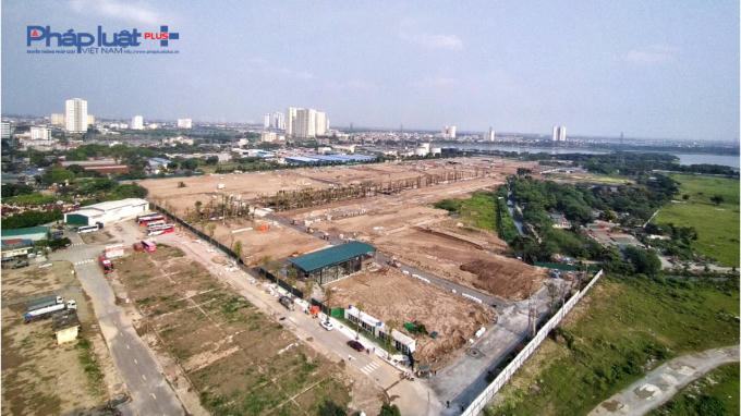 Hiện trạng khu đất thực hiện dự án Louis City Hoàng Mai nhìn từ trên cao (Ảnh ghi nhận vào ngày 18/5/2020).