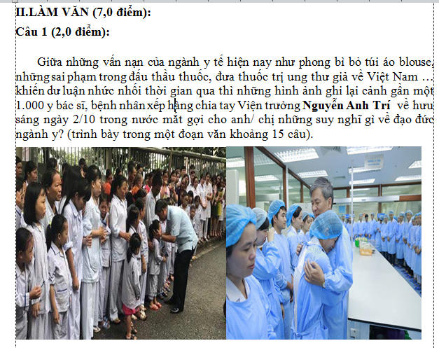 Sự kiện lay động lòng người về buổi chia tay về hưu của GS.TS Nguyễn Anh Trí cũng xuất hiện trong đề Văn giữa kỳ Trường THPT Nguyễn Du, TPHCM.