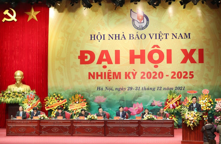 Đại hội đại biểu toàn quốc lần thứ XI Hội Nhà báo Việt Nam, nhiệm kỳ 2020 - 2025 (Ảnh: Quốc Chính).