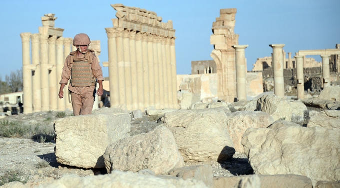 Thành phố cổ Palmyra có vai trò chiến lược quan trọng với IS bởi đây là một cửa ngõ đi vào tỉnh Raqqa, đại bản doanh của tổ chức này ở Syria. (Ảnh: Sputnik)