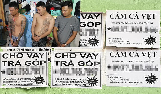 Nhiều đường dây hoạt động tín dụng đen bị công an triệt phá. (Ảnh: Công an cung cấp).