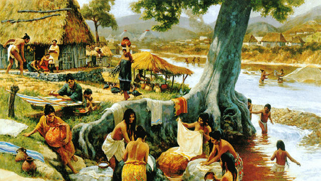 Cảnh sinh hoạt của người Maya cổ đại.