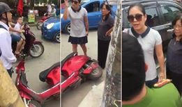 Nữ tài xế thừa nhận hành vi, lời nói thiếu chuẩn mực trong lúc bị kích động (ảnh cắt từ clip FB)