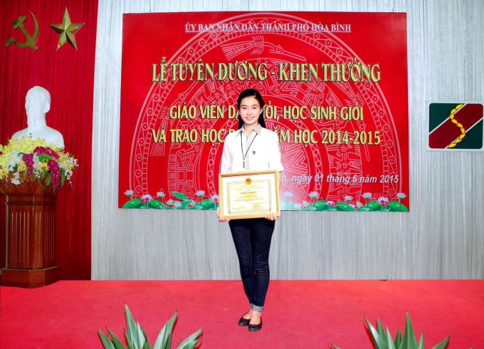 Minh Lý trong Lễ tuyên dương khen thưởng.