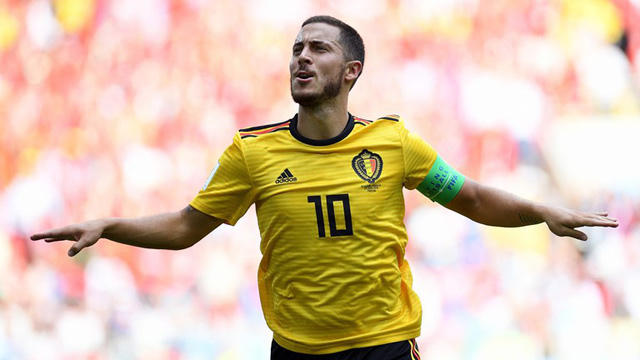 Hazard cũng đã lập cú đúp vào lưới Tunisia. Ảnh Fifa
