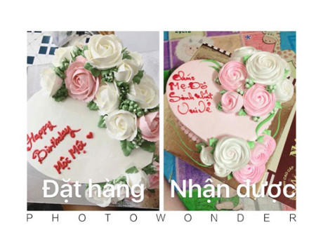 Tuy không đến mức thảm họa, nhưng những gì khách hàng nhận lại là một chiếc bánh khác hoàn toàn so với mẫu đặt trước
