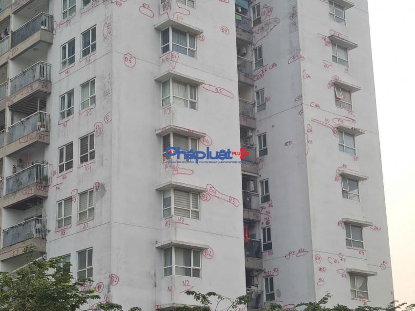 Tất cả các toà tại cụm chung cư Văn phòng Quốc hội đều được đánh dấu các ký tự.