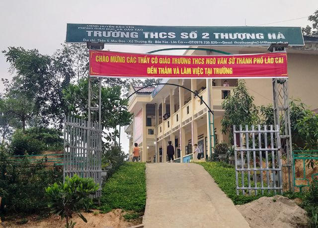 Trường THCS số 2 Thượng Hà - nơi xảy ra vụ thầy giáo bị tố làm nữ sinh có bầu.