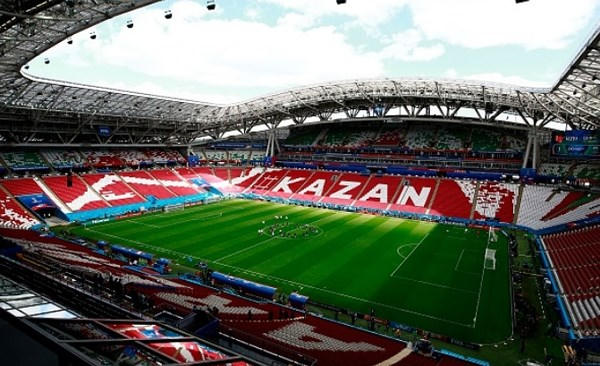 Sân vận động Kazan Arena nơi diễn ra cuộc đọ sức giữa Pháp và Austrlia. (Ảnh: Getty Images)