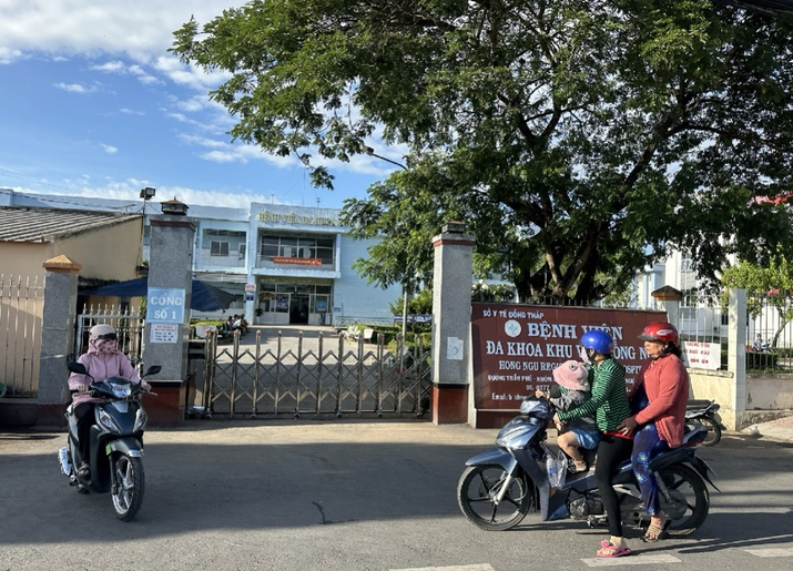 Bệnh viện Đa khoa khu vực Hồng Ngự nơi các bệnh nhân đang điều trị.