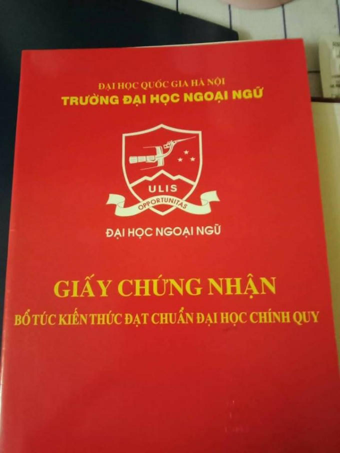 Chứng nhận khóa học "Bổ túc kiến thức đạt chuẩn Đại học Chính quy" vẫn bị huyện Như Xuân phủ nhận.