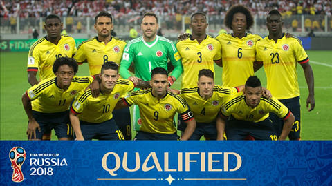 Đội hình ĐT Colombia tham dự World Cup 2018.