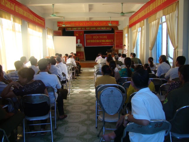 Toàn cảnh hội tuyên truyền (ảnh do Bộ Tư lệnh Cảnh sát biển cung cấp).
