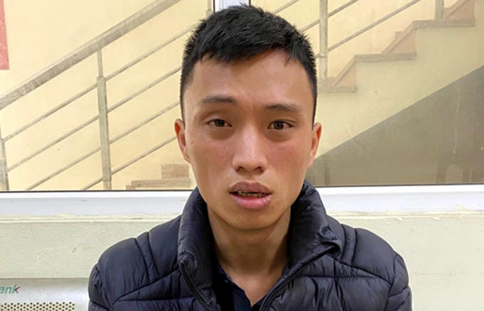 Đối tượng Quách Văn Nam tại cơ quan Công an.