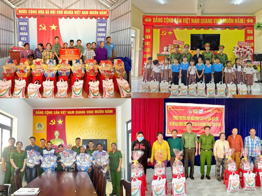 Công an các đơn vị, địa phương hướng về cơ sở, chăm lo đời sống Nhân dân dịp Tết.