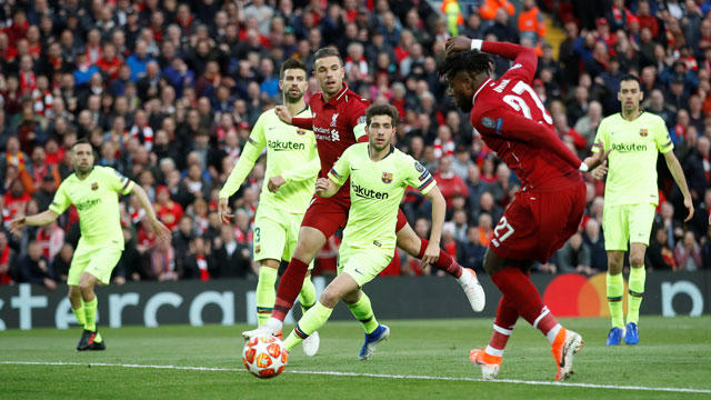 Origi mở ra hy vọng từ rất sớm cho Liverpool với bàn thắng ở phút thứ 7. Ảnh Getty