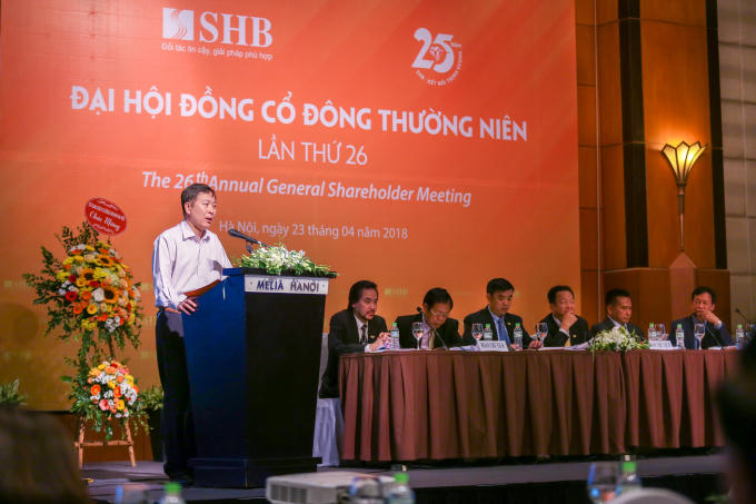 Phát biểu chỉ đạo tại Đại hội, ông Trần Quốc Hùng, Phó Cục trưởng Cục I Thanh tra giám sát, Ngân hàng Nhà nước Việt Nam ghi nhận và đánh giá cao những kết quả hoạt động ấn tượng của SHB trong năm 2017