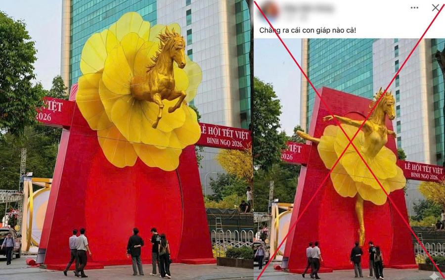 Ông H. đăng tải hình ảnh bị chỉnh sửa bằng trí tuệ nhân tạo (AI) có nội dung sai sự thật - Ảnh công an Đà Nẵng.