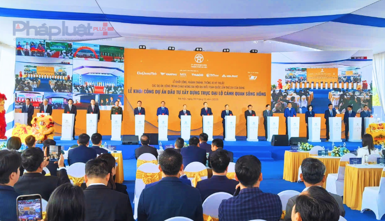 Lễ khởi công Dự án Trục Đại lộ cảnh quan sông Hồng với tổng mức đầu tư 855,0 nghìn tỷ đồng.