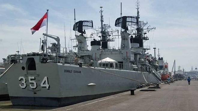 Tàu hộ tống 354 của Indonesia. (Ảnh: CNA)