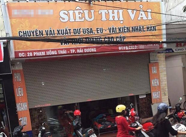 Cửa hàng vải nơi xảy ra sự việc anh Tuấn Anh bị một đối tượng đâm.