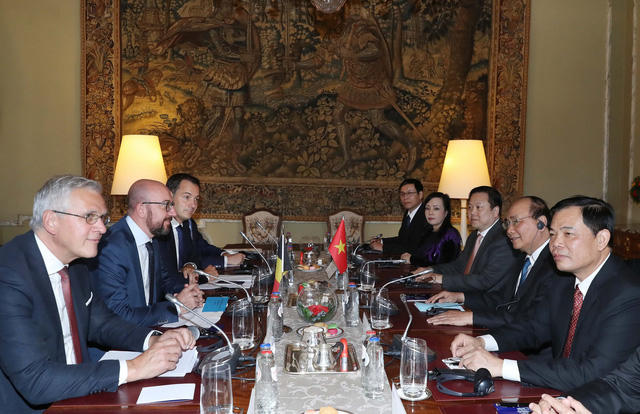 Thủ tướng Bỉ Charles Michel hội đàm với Thủ tướng Nguyễn Xuân Phúc.