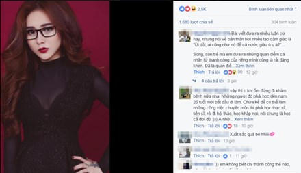 Quan điểm của Mi vấp phải những ý kiến trái chiều trên mạng xã hội. Ảnh: Facebook Mi Nguyễn