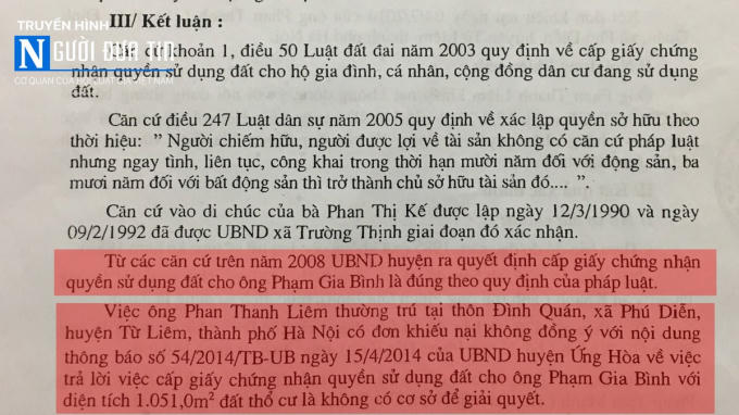Quyết định 1303/QĐ-UB b&aacute;c đơn của &ocirc;ng li&ecirc;m v&agrave; cho rằng: Việc cấp đất của UBND huyện Ứng H&ograve;a l&agrave; đ&uacute;ng ph&aacute;p luật.