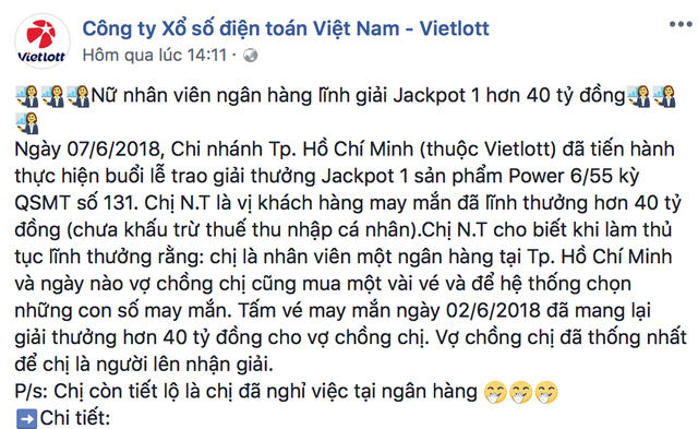 Thông tin trúng số "đậm" rồi nghỉ việc gây ra nhiều tranh cãi