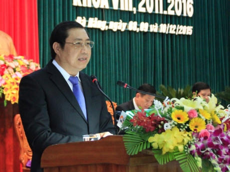 Ông Huỳnh Đức Thơ, Chủ tịch UBND TP.Đà Nẵng người được bầu vào HĐND TP với tỉ lệ phiếu đạt cao nhất. Ảnh: Hoàng Sơn