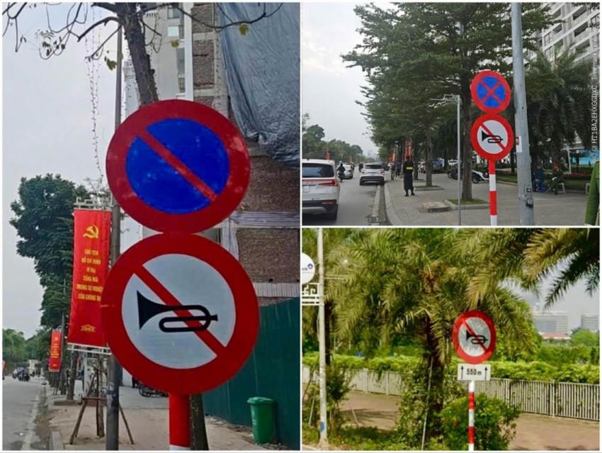 Nhiều tuyến đường được gắn biển cấm sử dụng còi.