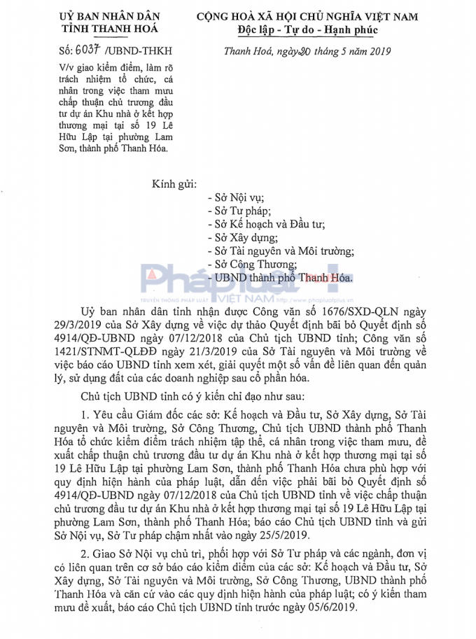 Chu tich yeu cau kiem diem cac So