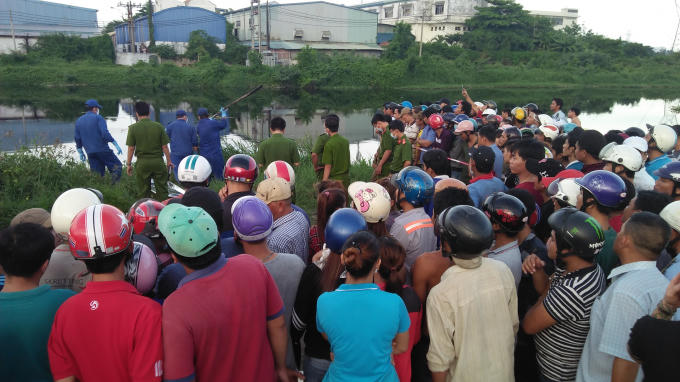 Kênh Nước Lên, nơi phát hiện thi thể người đàn ông.