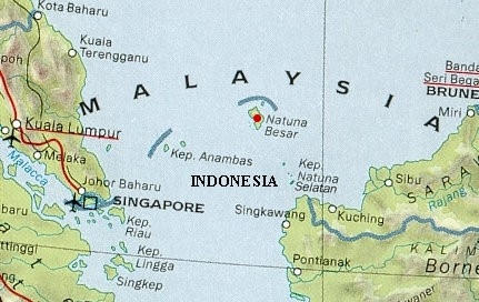 Vị trí quần đảo Natuna.