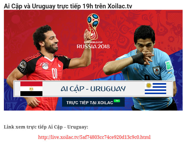 Trang web Xoilac.tv giới thiệu công khai việc truyền dẫn trái phép