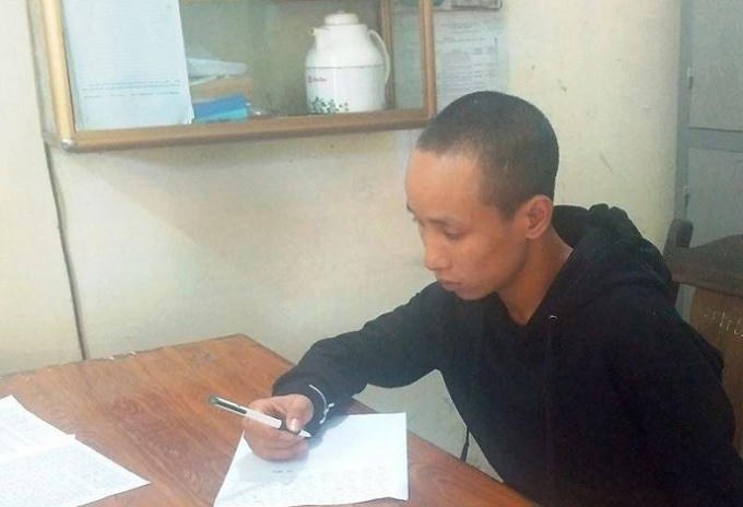 Đối tượng Phạm Đình Cường tại cơ quan Công an.