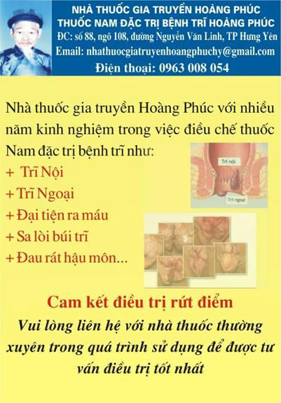 Xua tan nỗi lo bệnh trĩ nhờ bài thuốc nam gia truyền Hoàng Phúc