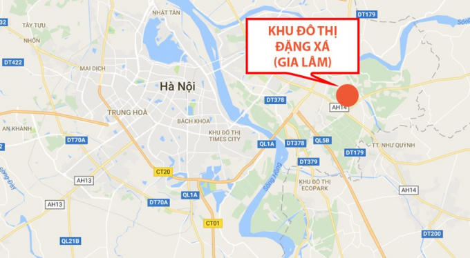 Vị trí của Khu đô thị Đặng Xá