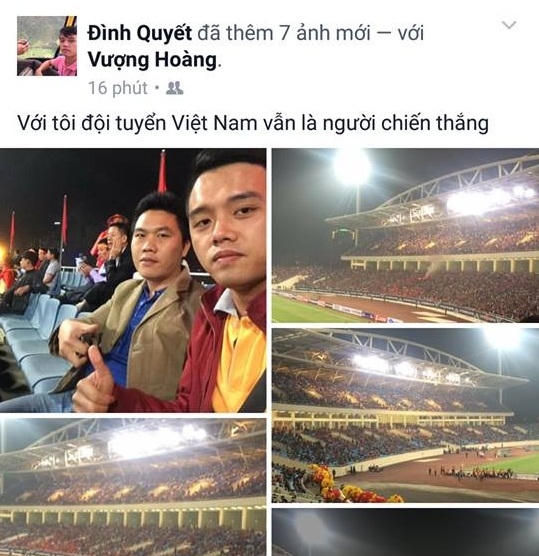 Trong lòng người hâm mộ, đội tuyển Việt Nam hôm nay đã chiến thắng với ý chí, tinh thần của mình.