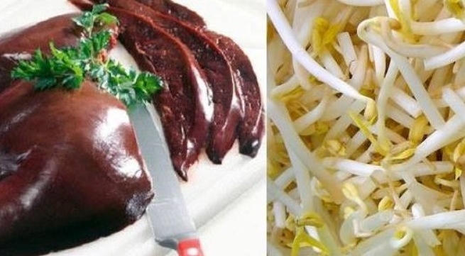 Không nên ăn gan với giá đỗ dễ làm mất chất dinh dưỡng. Ảnh: minh họa