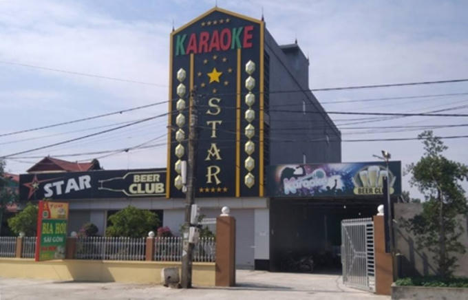 Hiện trường quán karaoke Star ở huyện Tứ Kỳ (Hải Dương) nơi xảy ra vụ án mạng.