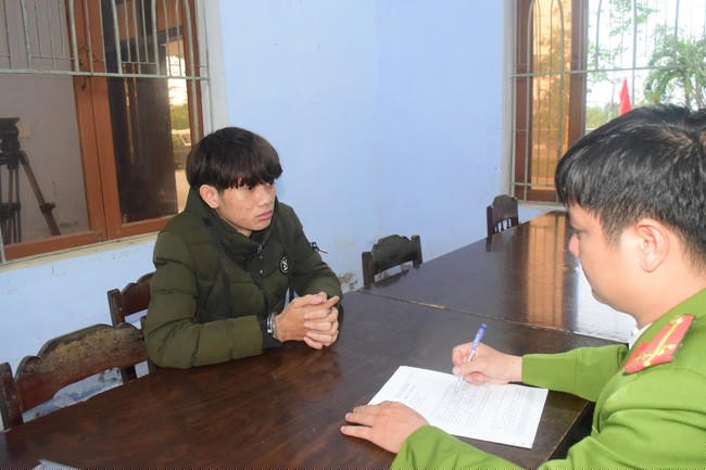 Đối tượng Trần Đại Linh tại cơ quan Công an.