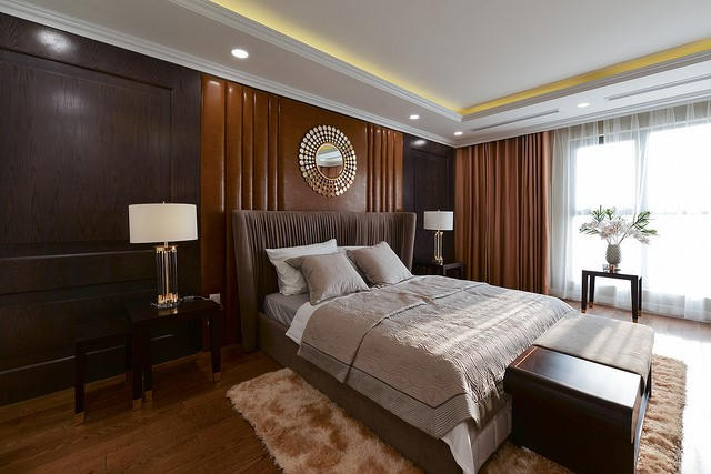 Mọi chi tiết trong căn hộ được tính toán kỹ lưỡng, mang đến sự hài hoà giữa nét đẹp thẩm mỹ và sự bền chắc, đảm bảo công trình có thể sử dụng lâu dài mà không mất công sửa chữa