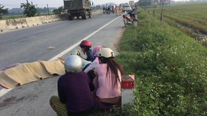 Hiện trường vụ tai nạn thương tâm.