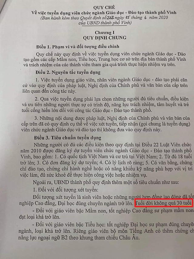 Quy chế tuyển dụng giáo viên kèm tiêu chuẩn xét tuyển