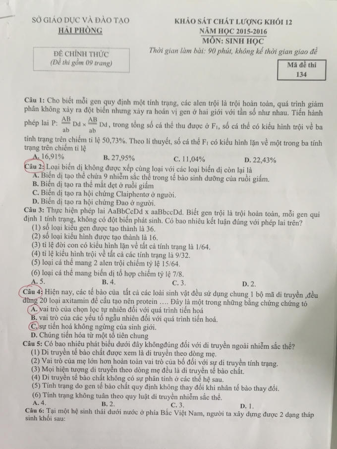 Nhiều lỗi trong đề thi khảo sát chất lượng học sinh THPT.